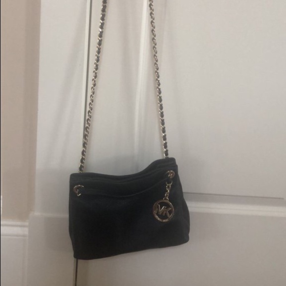 Michael Kors black and gold chained bag